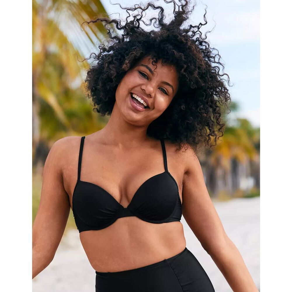 NWT Aerie OG Women's Lightly Lined Underwire Bikini Top True Black Size 32D - Picture 7 of 12